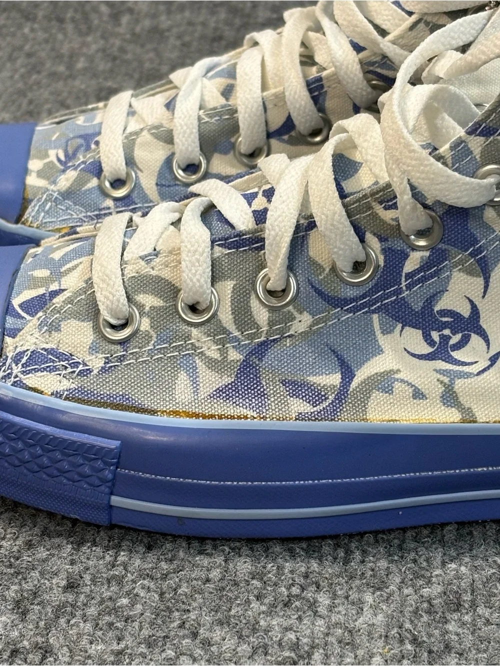 Converse All Star High Top Blue Camo Biohazard Aquatic VTG 1W317 Mens Sz 8 Tag - Picture 4 of 16